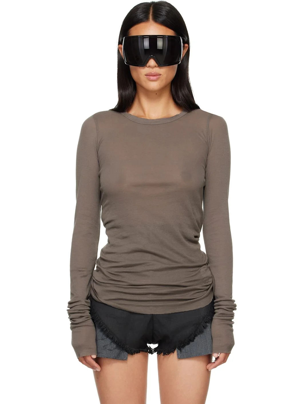 Taupe Tower Basic LS T-shirt - 1