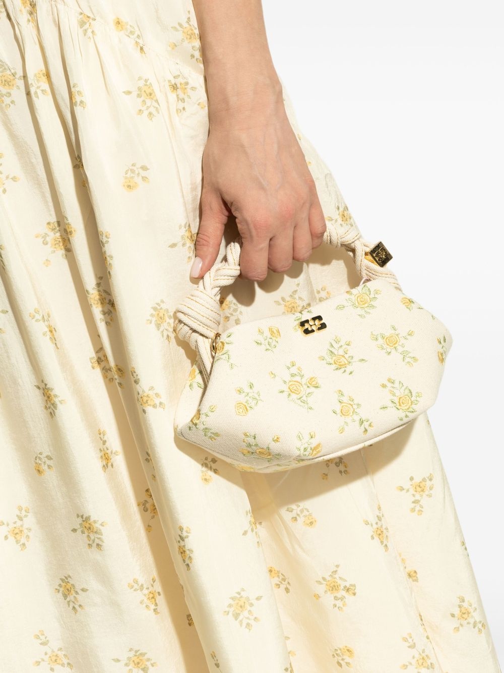 floral-embroidered tote bag - 2