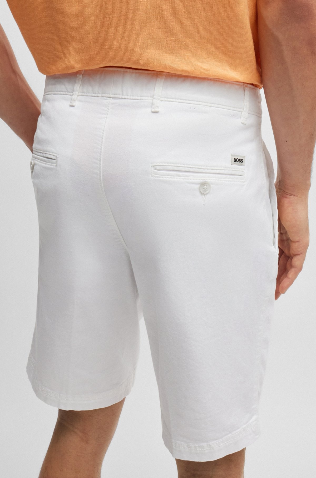 SLIM-FIT SHORTS IN STRETCH-COTTON TWILL - 5
