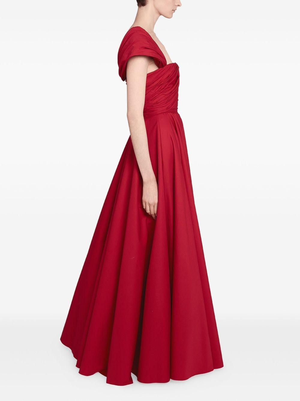 draped-shoulder maxi dress - 4