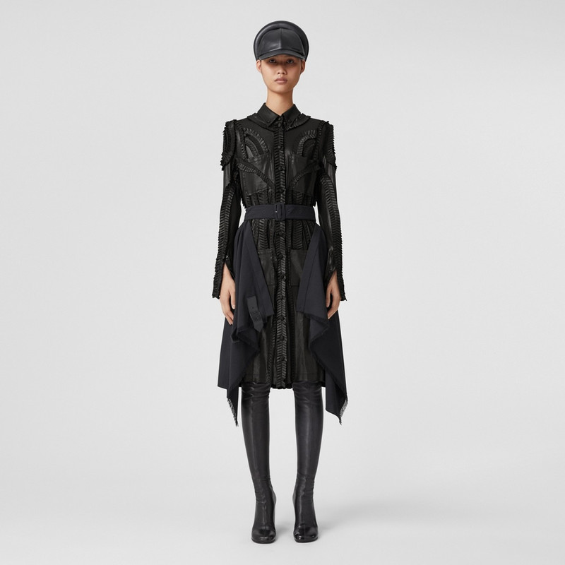 Burberry Pleated Detail Stretch Jersey Shirt Dress outlook