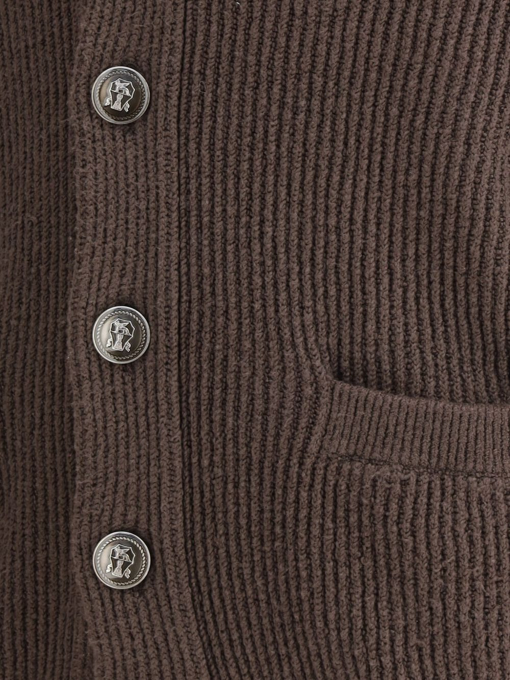 shawl-lapel ribbed cardigan - 3