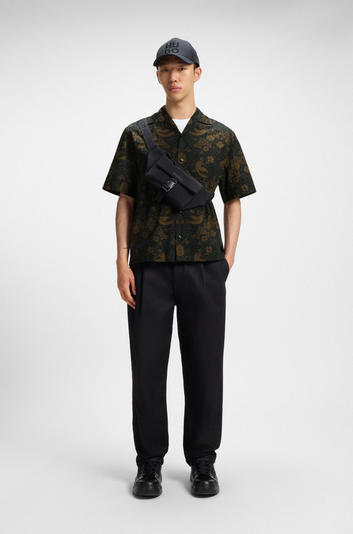 OVERSIZE-FIT SHIRT IN PRINTED COTTON POPLIN - 4