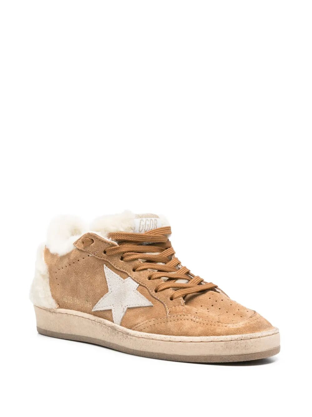 Golden Goose Women "Ball Star" Suede Upper Shearling Tongue And Spur With Crystals Patent Star Shear - 4