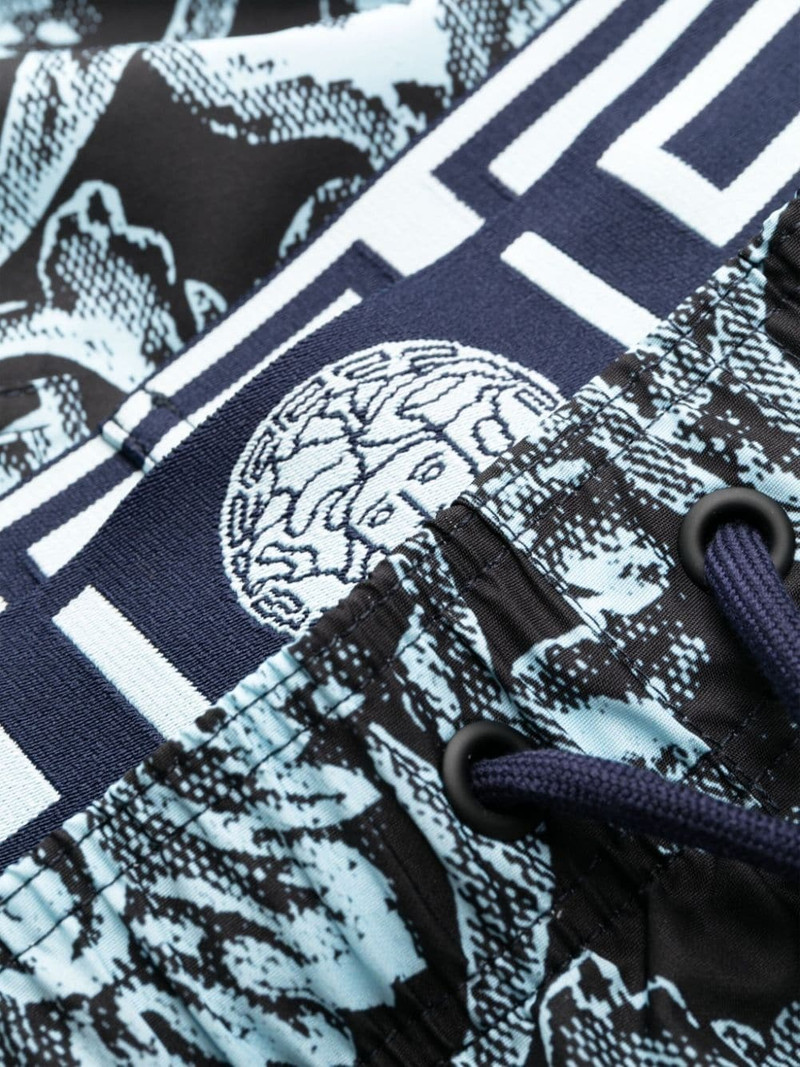 Barocco print layered swim shorts 3