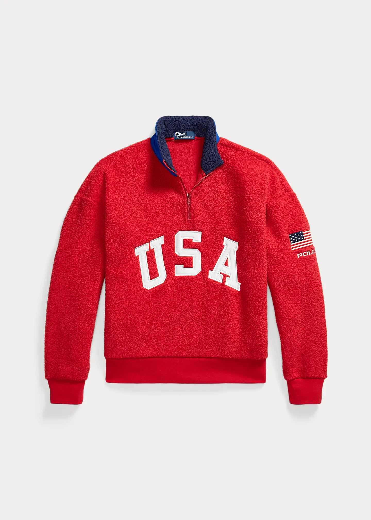 Relaxed Fit Flag Fleece Pullover - 1