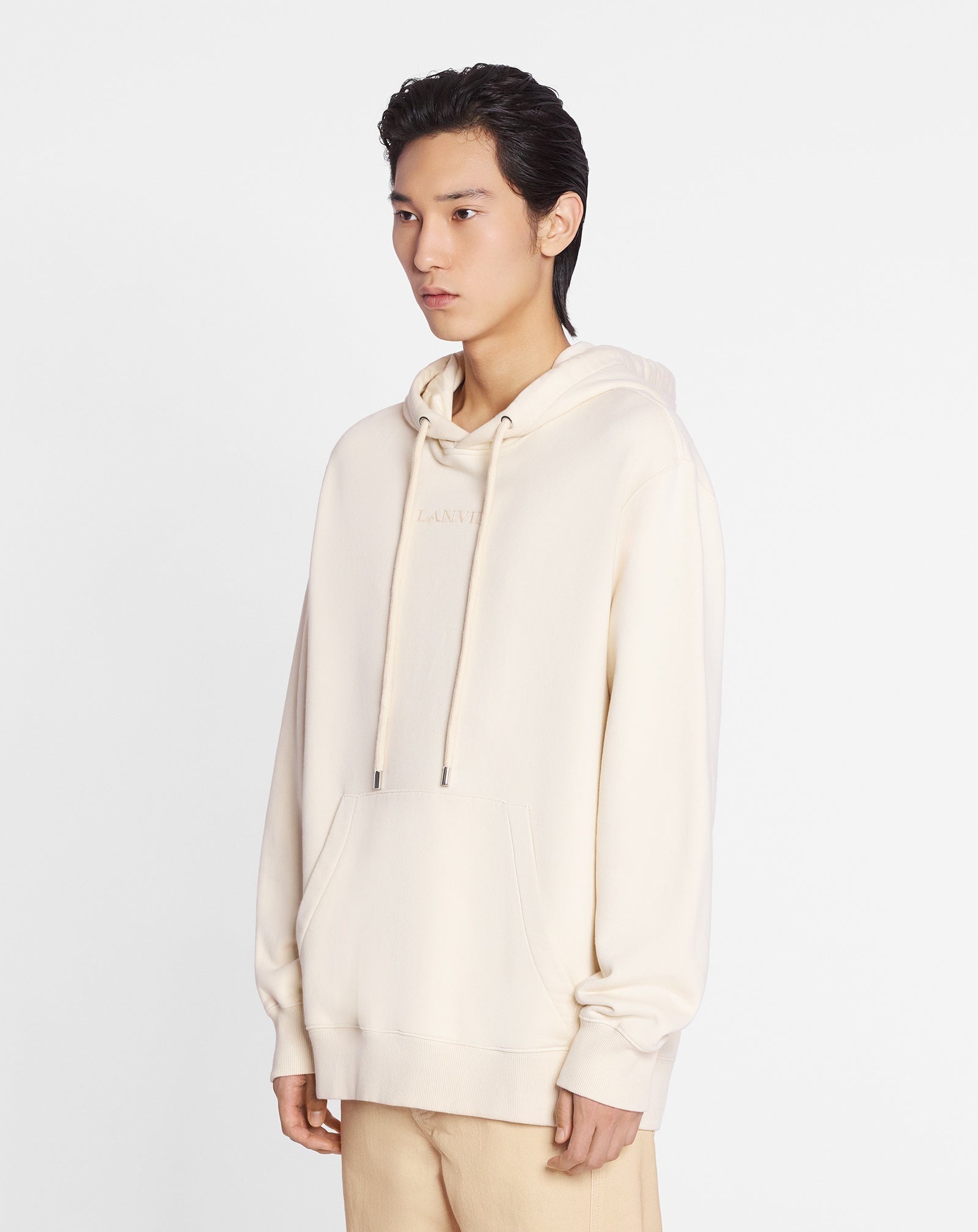 LOOSE-FIT HOODIE WITH FLORAL EMBROIDERY - 4