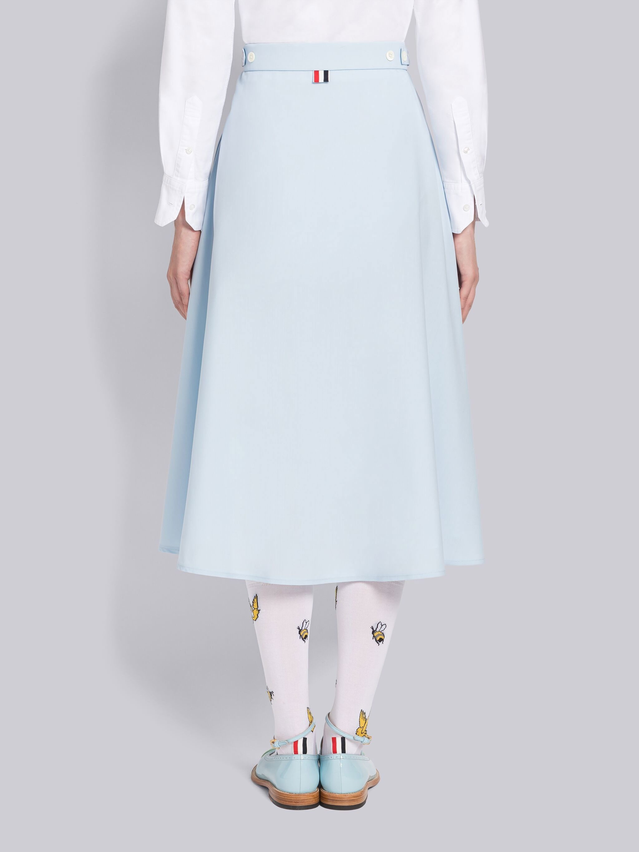 Piece Dyed Plain Weave A-line Skirt - 3