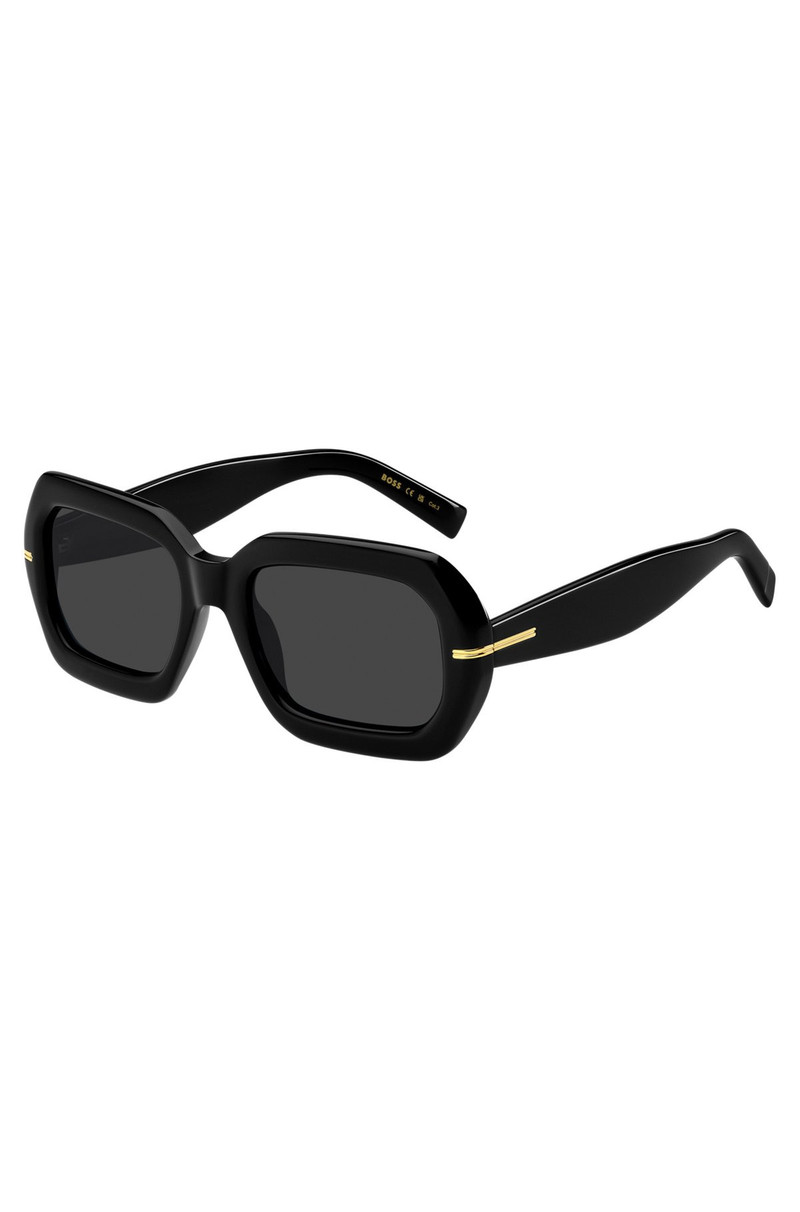 BLACK-ACETATE SUNGLASSES WITH GOLD-TONE HINGES 1