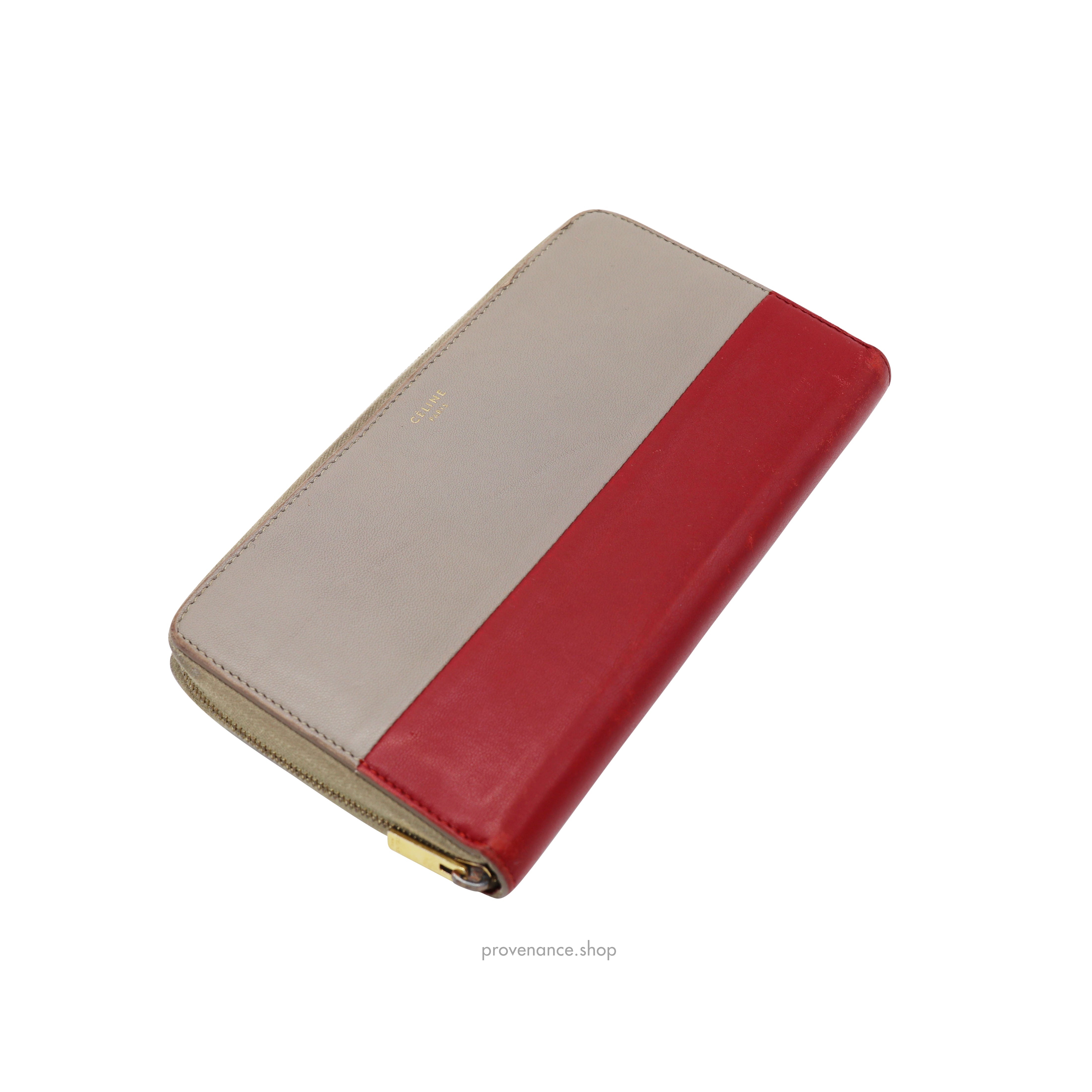 Celine Multifunction Zip Wallet - Grey/Red - 3