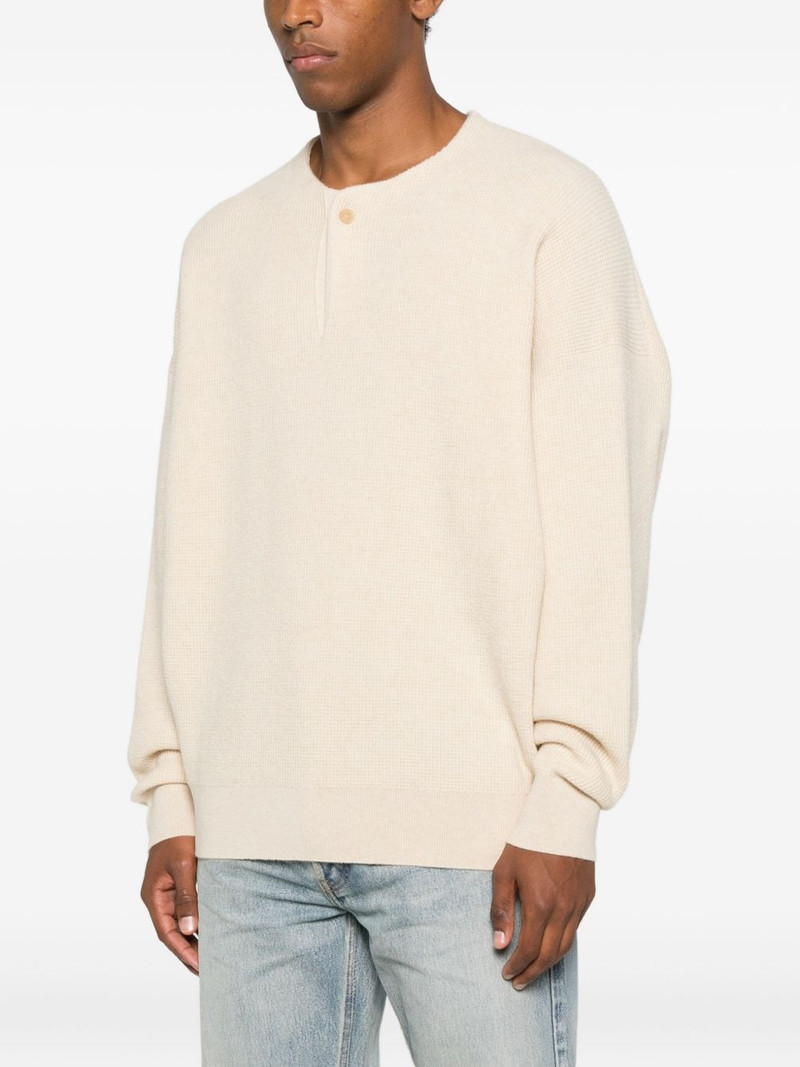 button-front waffle-knit sweater 3