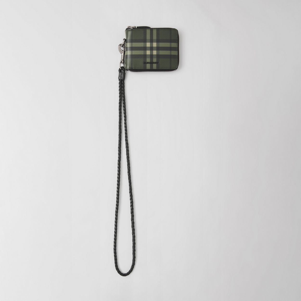Check Print Leather Ziparound Wallet Lanyard 4
