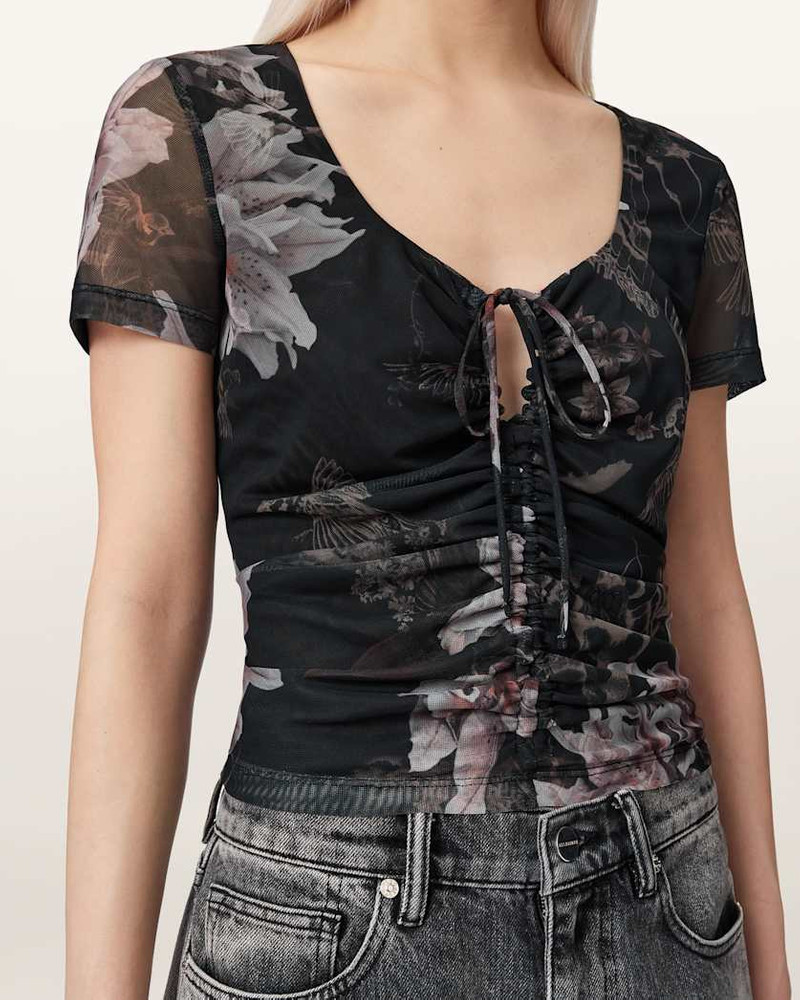 GABBY SLIM FIT FLORAL MESH TOP 6