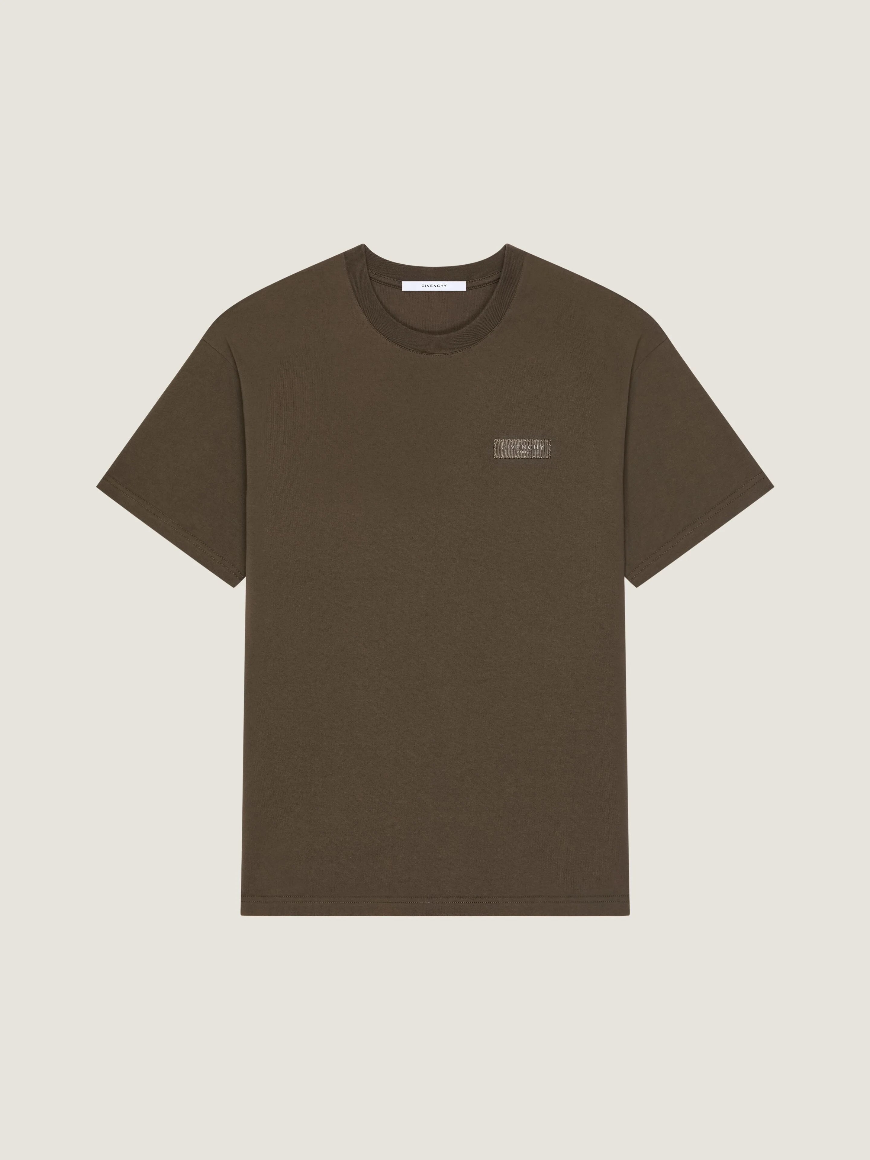 T-SHIRT IN COTTON WITH GIVENCHY PARIS GROS GRAIN - 1