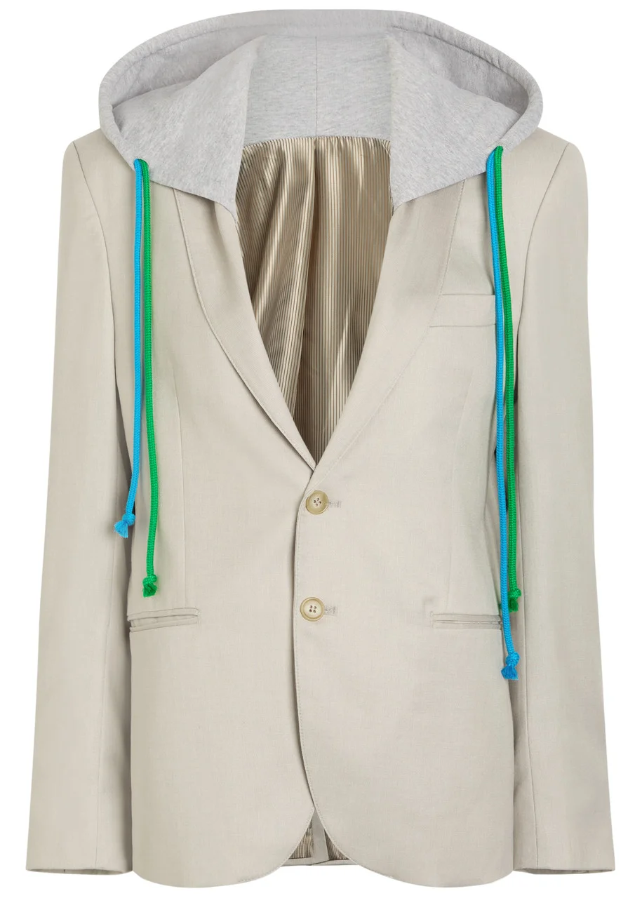 Bettter Layered Hooded Wool-bend Blazer - 1