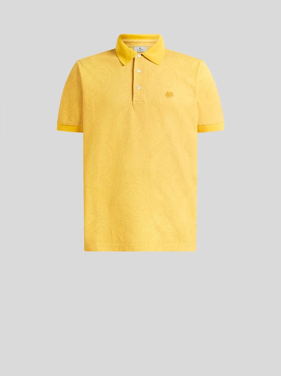 COTTON POLO SHIRT WITH ARNICA MOTIF - 1
