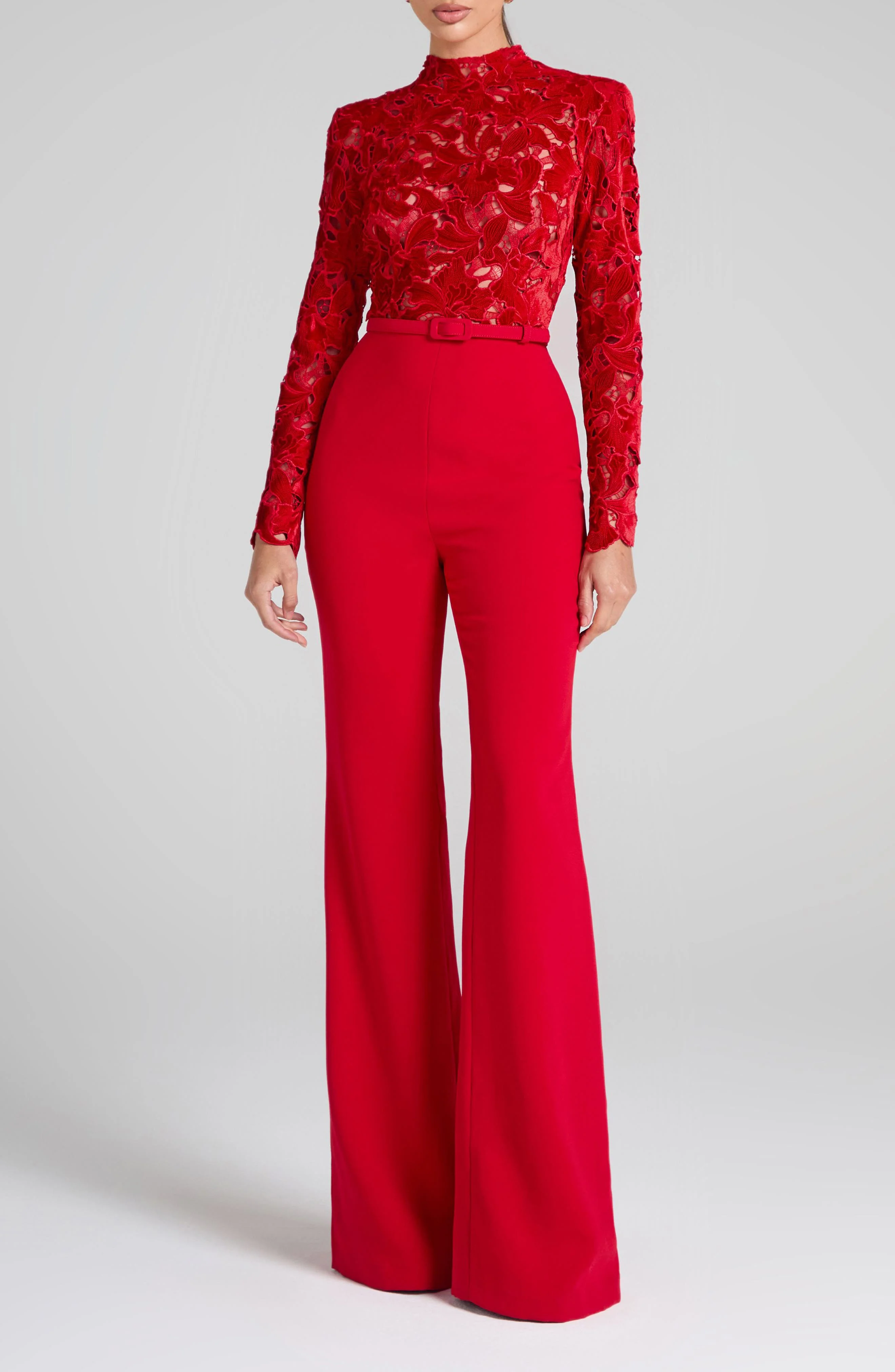 NADINE MERABI Eleanor Wide Leg Jumpsuit in Red at Nordstrom - 1
