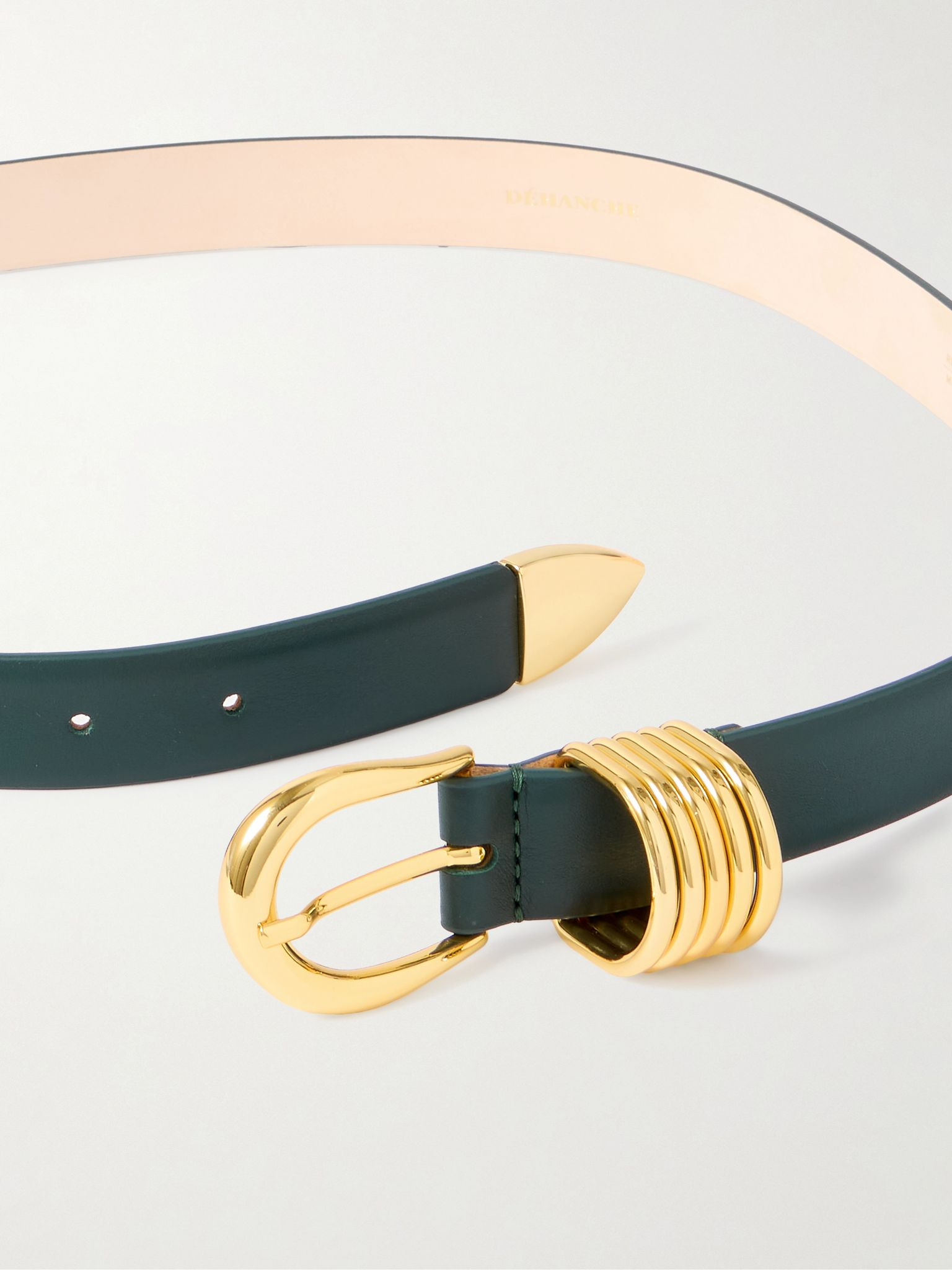 Hollyhock leather belt Emerald - 3