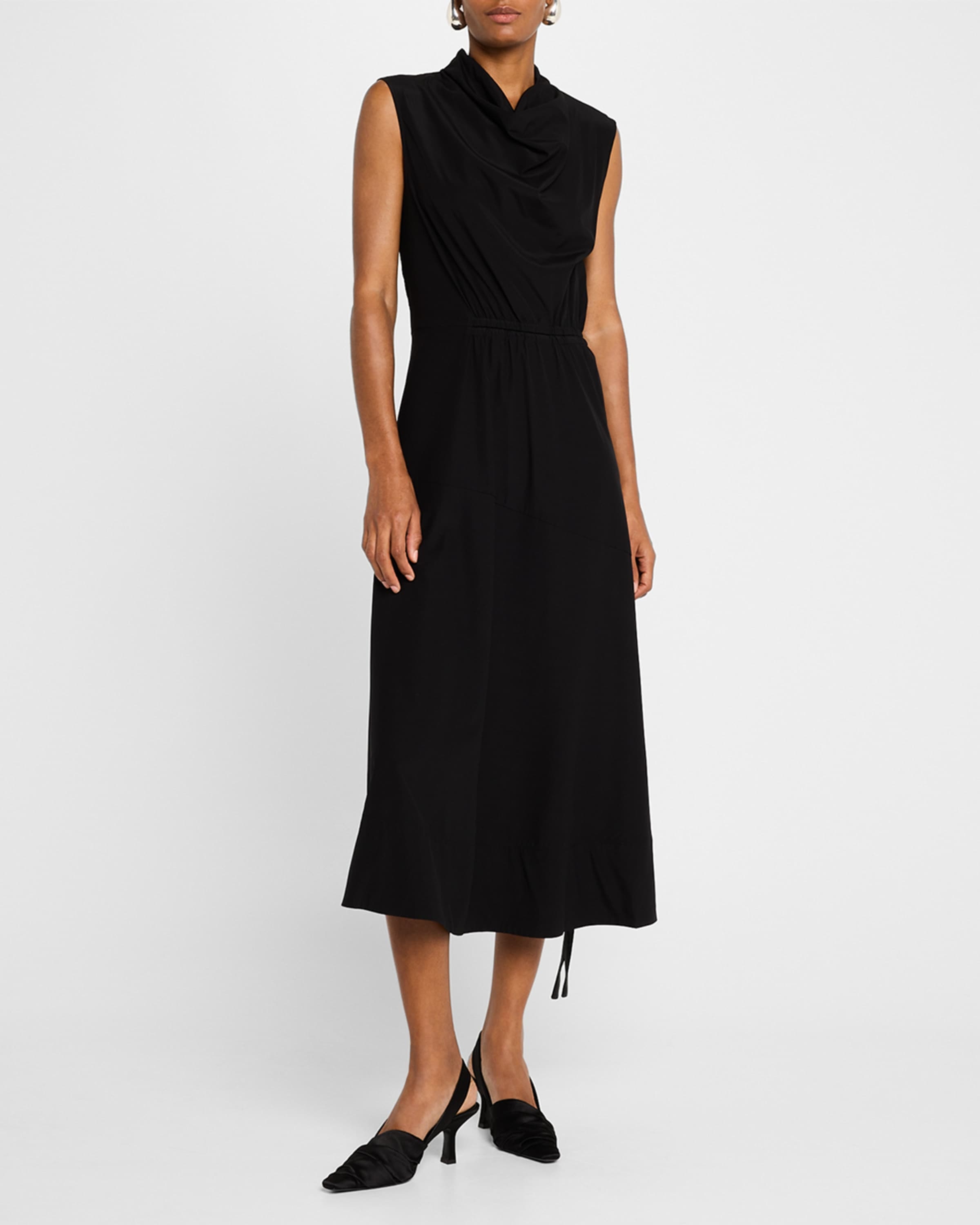 Sabrina Cowl-Neck Sleeveless Ruched Midi Dress - 2