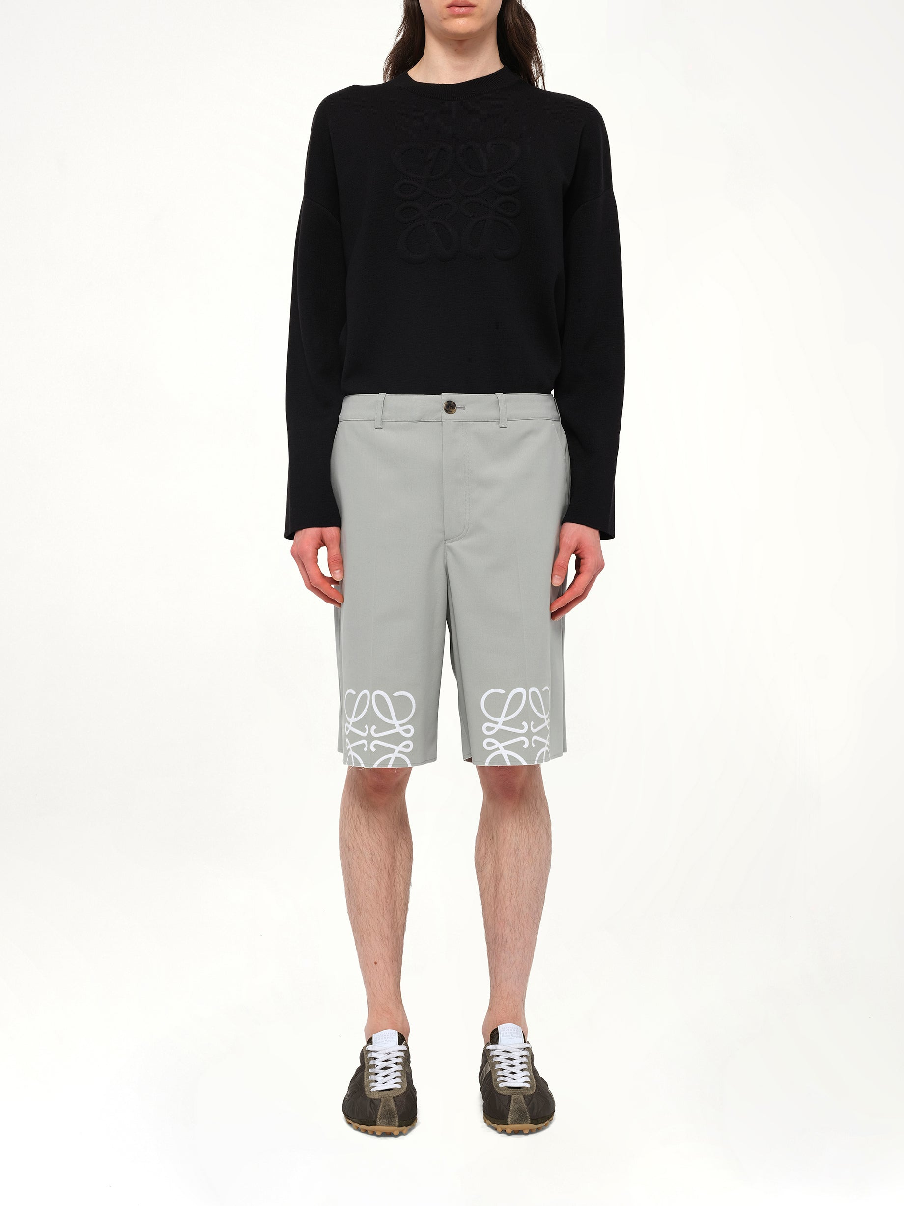 Anagram Shorts in Light Grey - 7