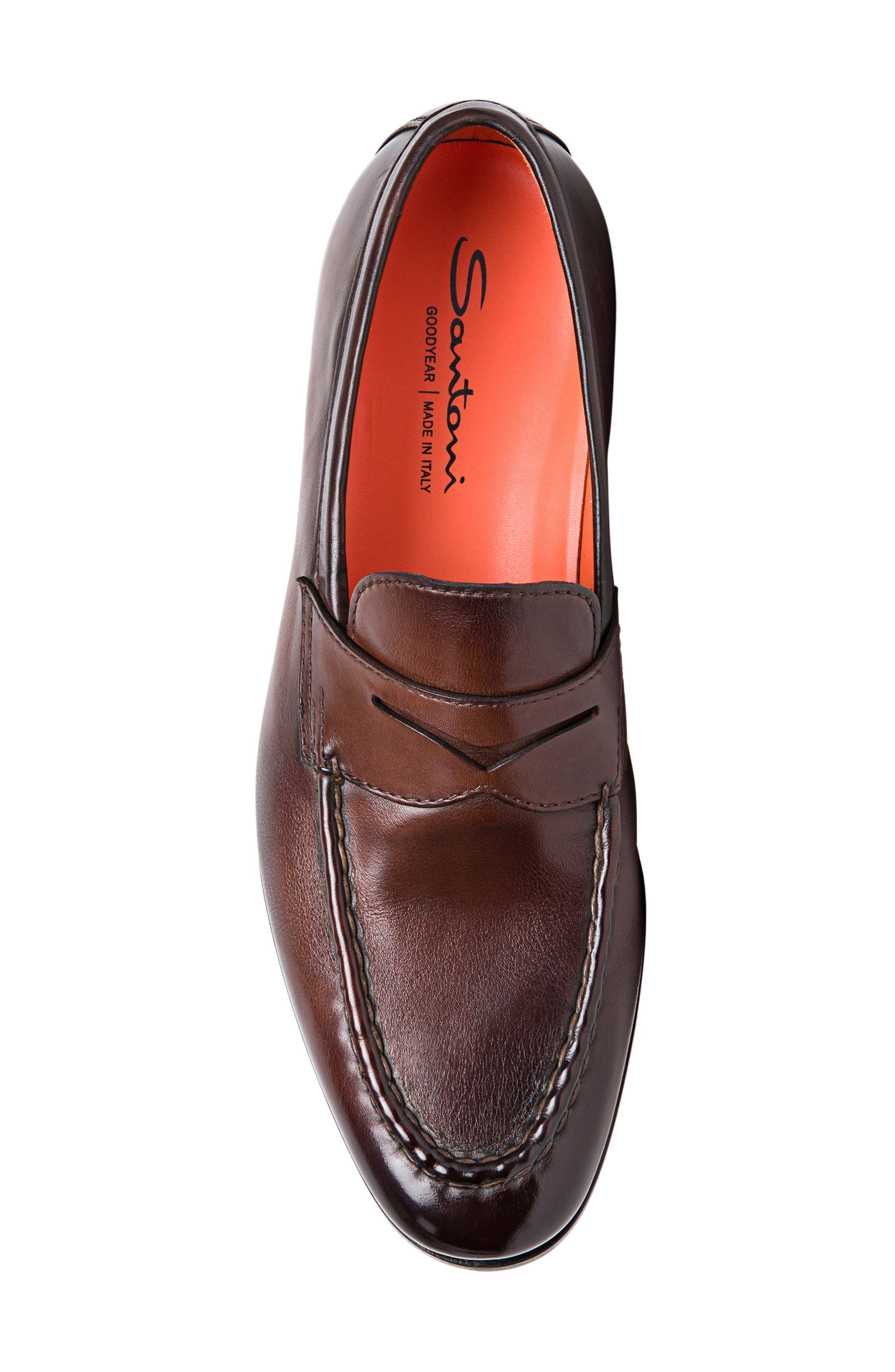 Santoni Door Penny Loafer in Brown at Nordstrom - 5