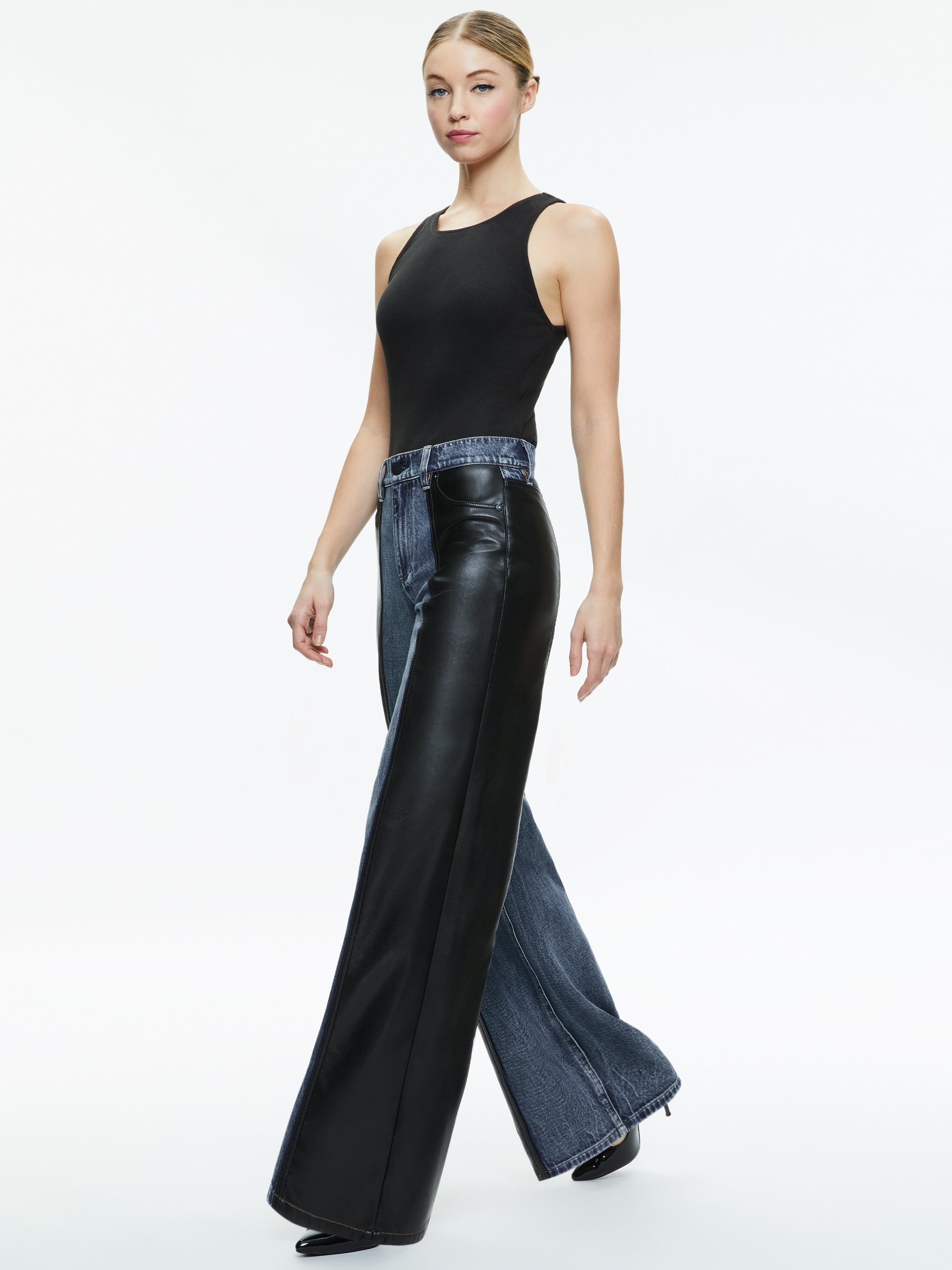 TRISH VEGAN LEATHER BAGGY JEAN - 6