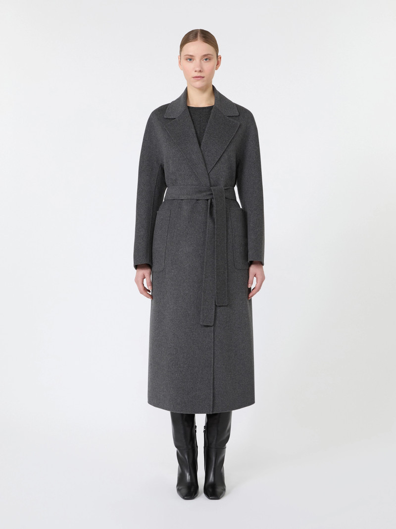 PEONIE Long double wool coat - DARK GREY 3