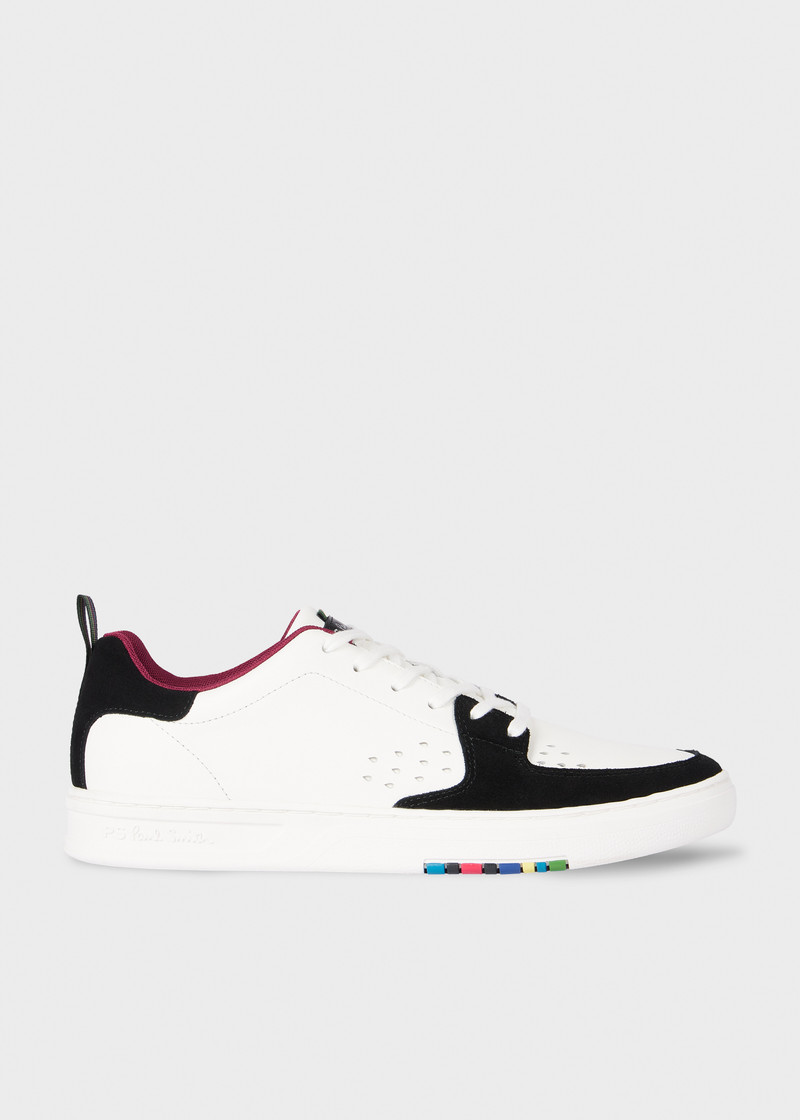 White and Black Panel 'Cosmo' Trainers 1
