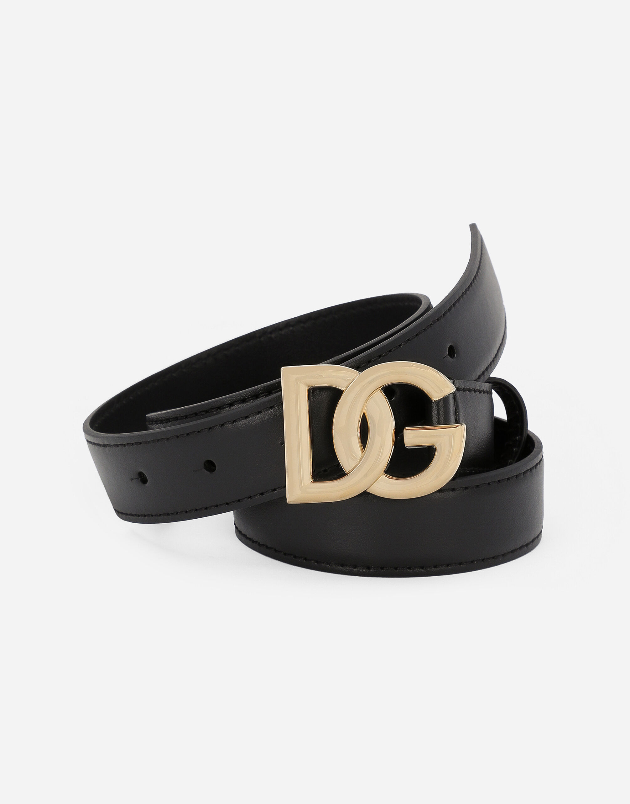Calfskin belt with DG logo - 5