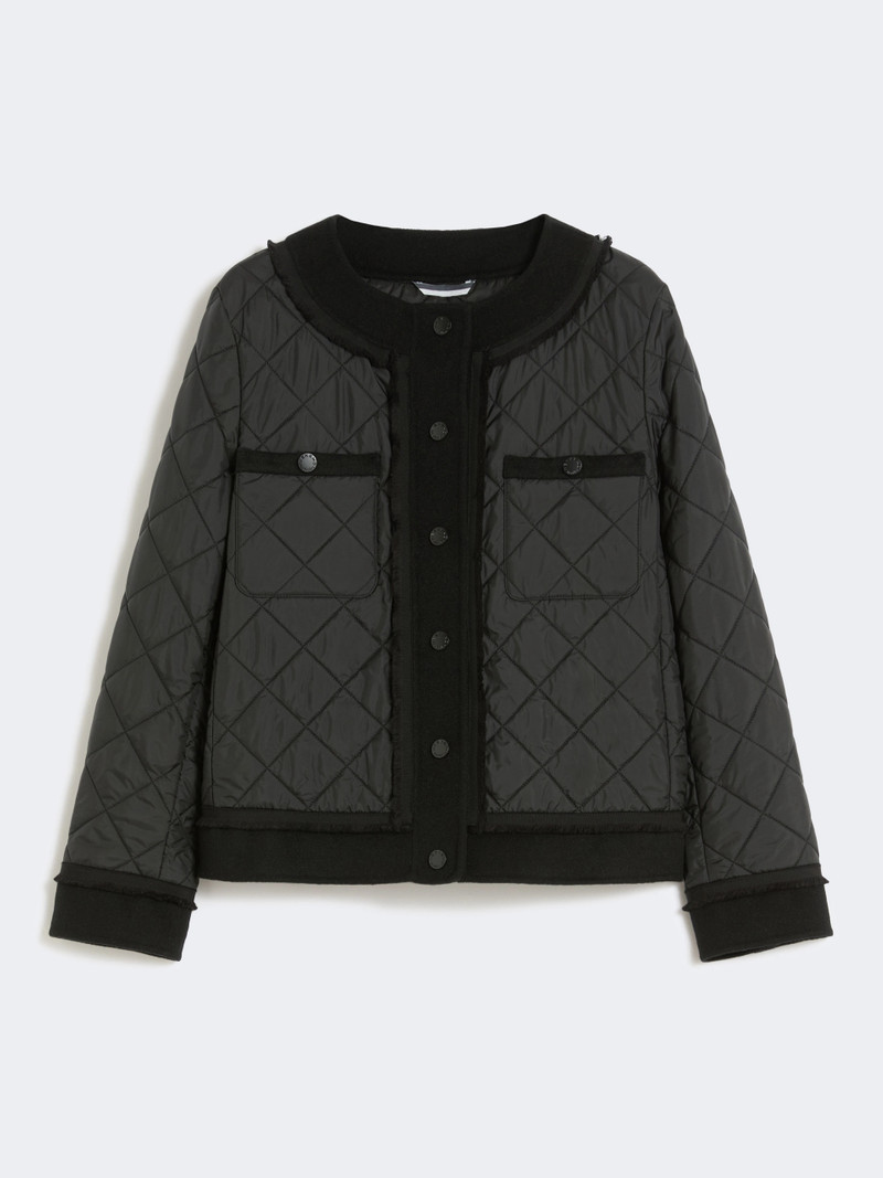 FERRO Padded cropped jacket in water-repellent canvas - BLACK 8