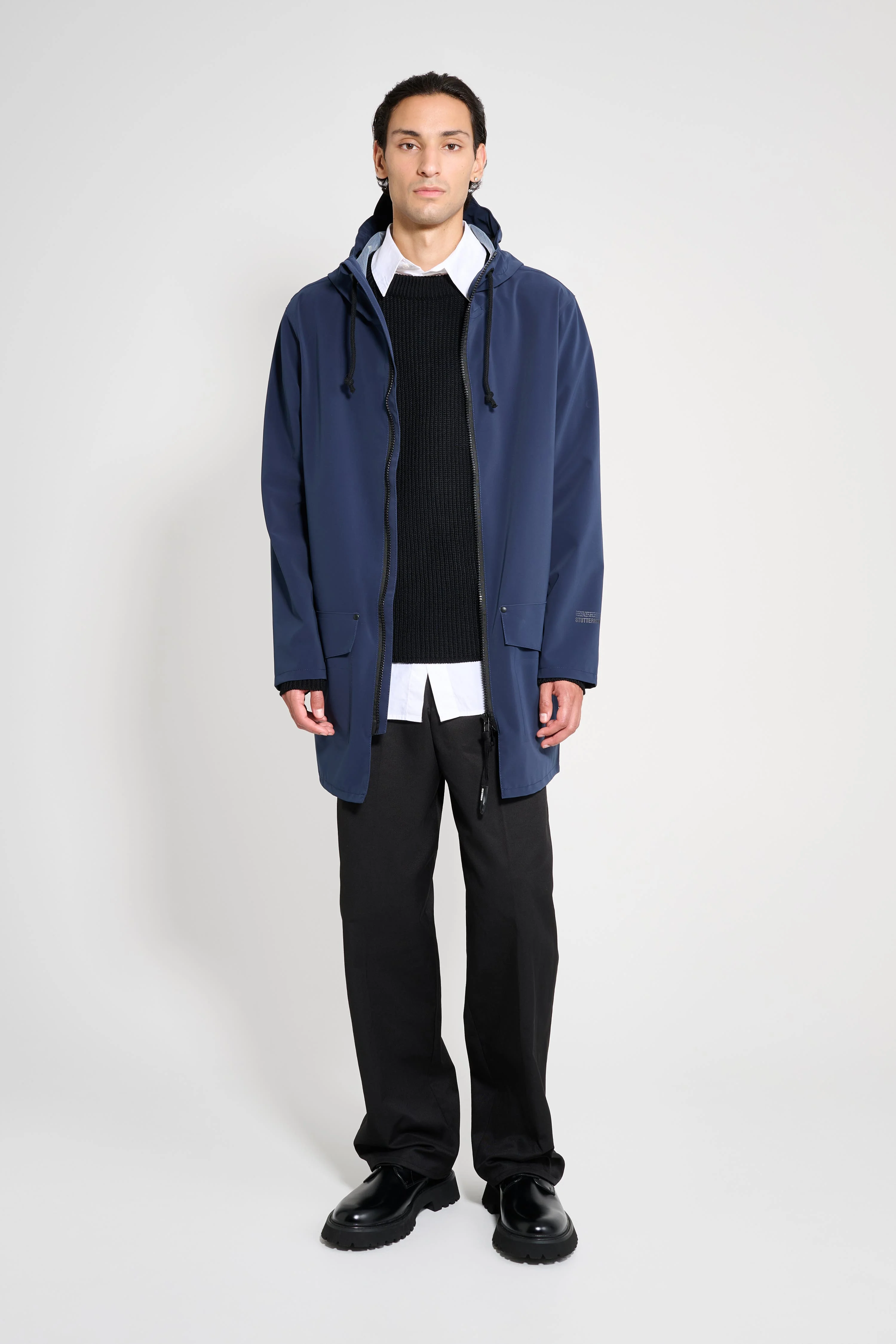 Stutterheim Stockholm Patch Raincoat in Navy at Nordstrom - 1