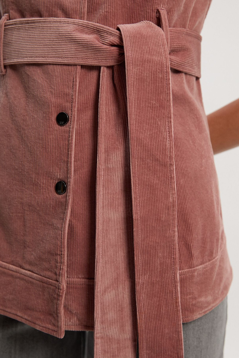 Stretch Cord Belted Sleeveless Jacket 3