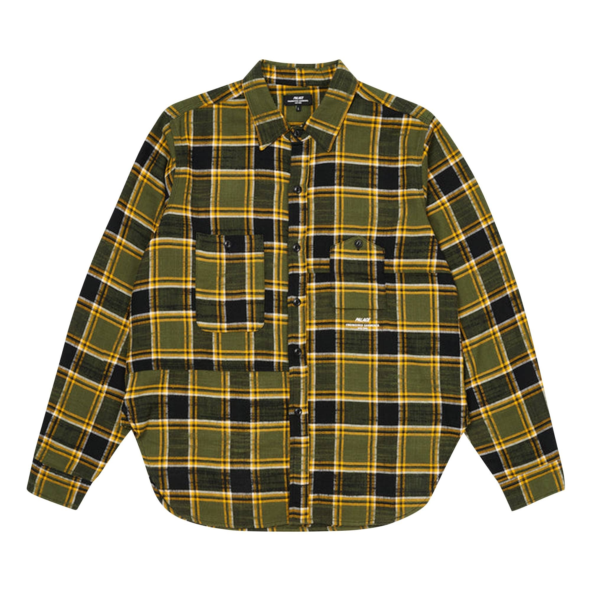 Palace x Engineered Garments Panel Check Work Shirt 'Olive' - 1