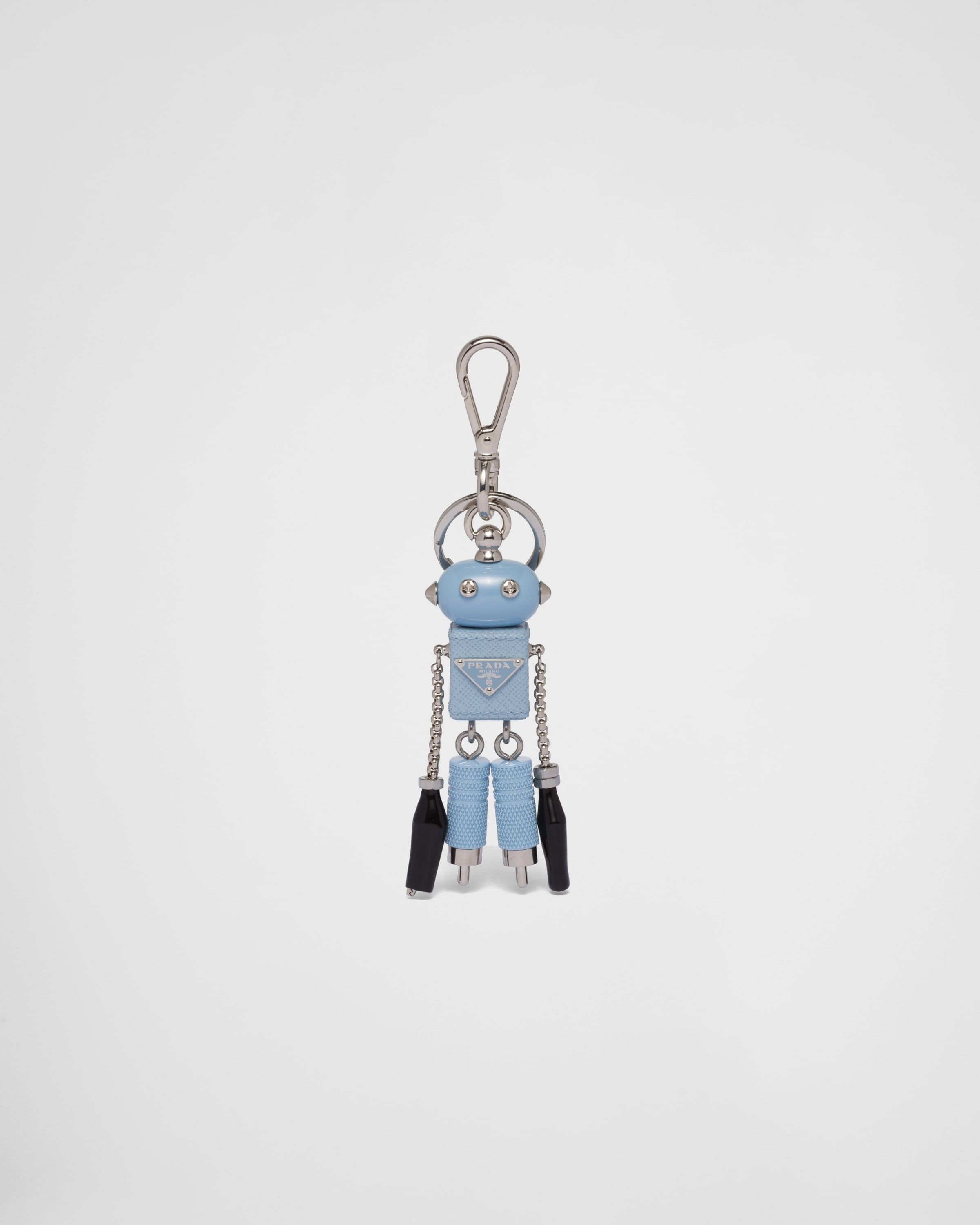 Saffiano leather robot trick keychain - 1