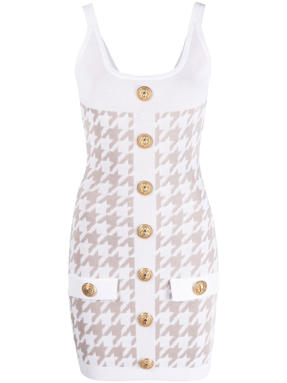 houndstooth sleeveless minidress - 1