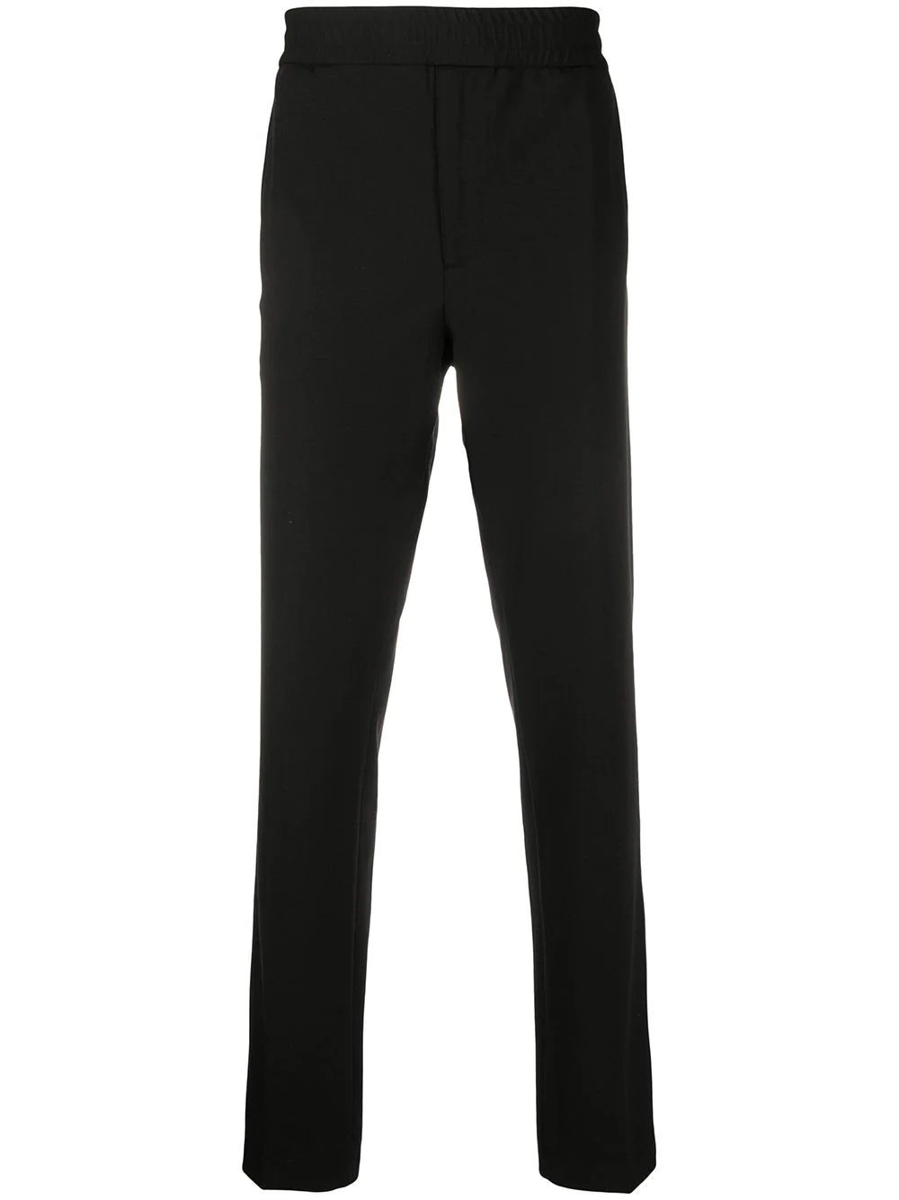 elasticated waistband straight-leg trousers - 1