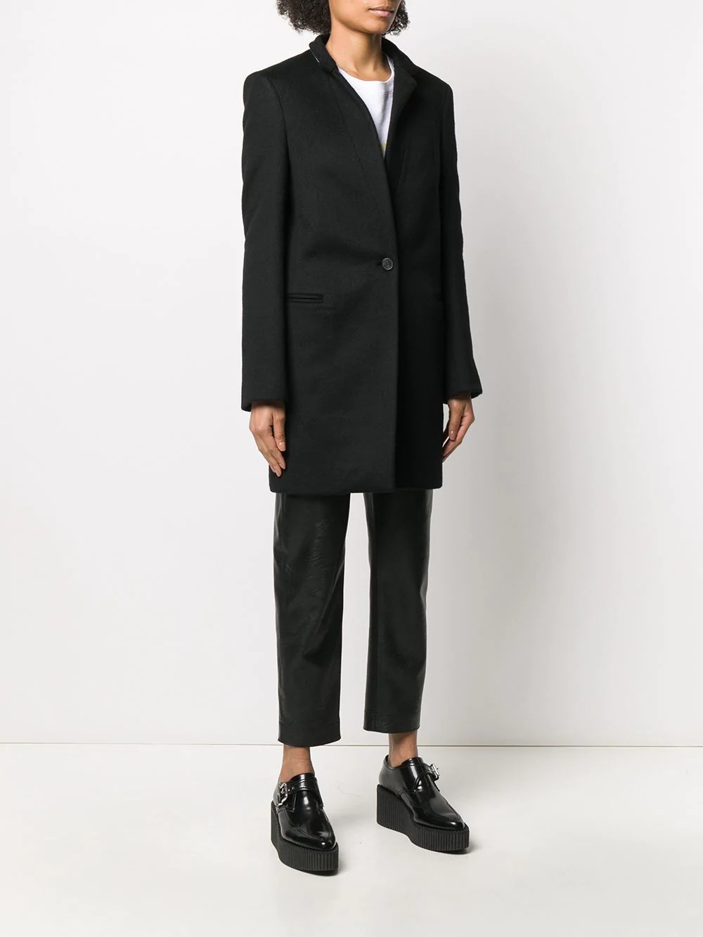 single-breasted wool coat - 3