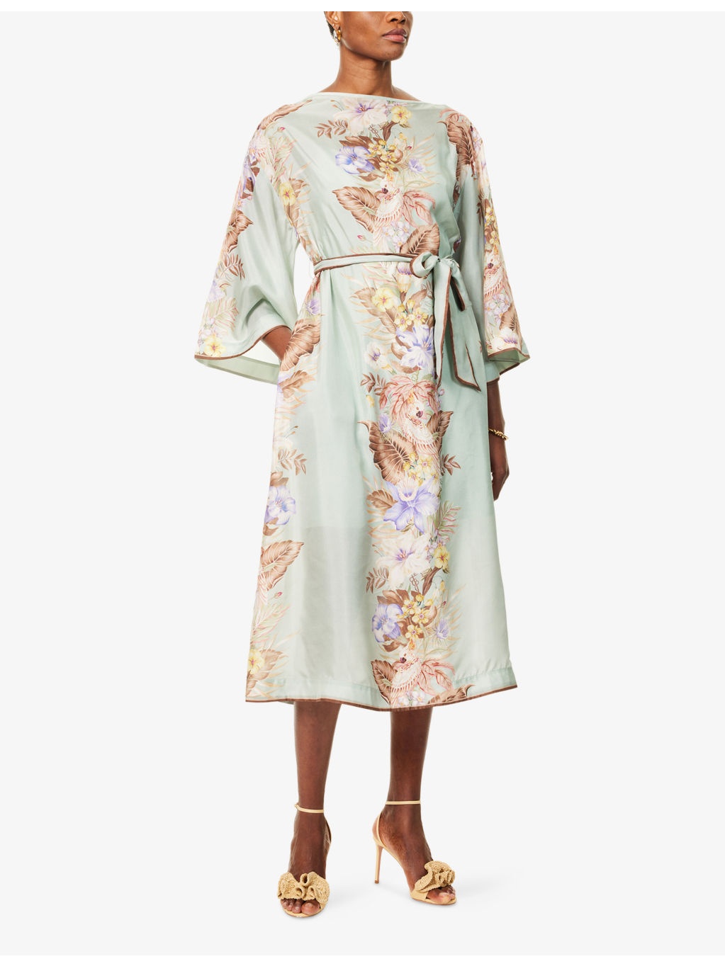 Coco Belted Silk Midi Dress - 3