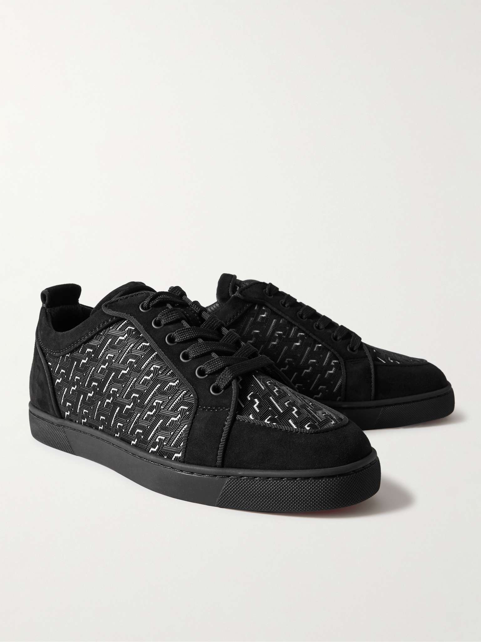 CHRISTIAN LOUBOUTIN Rantulow Rubber-Trimmed Mesh and Suede