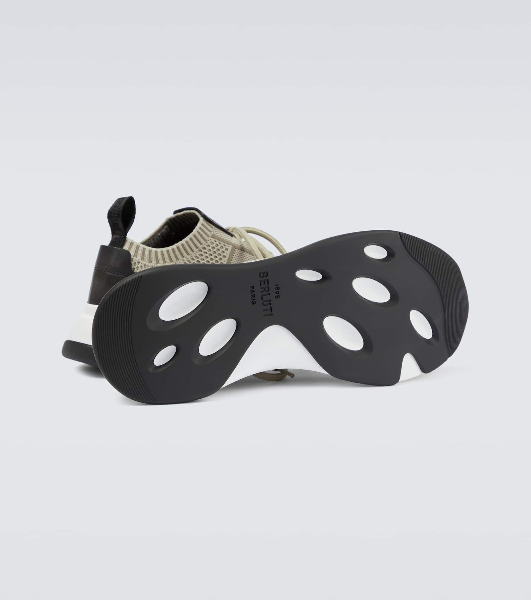 Shadow knitted and leather sneakers - 7