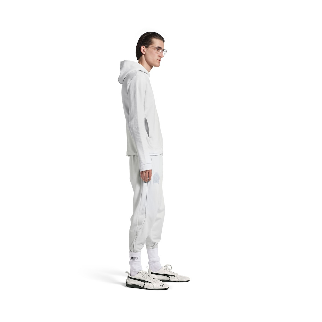 Balenciaga I Puma Hooded Fitted Tracksuit Jacket in White - 3