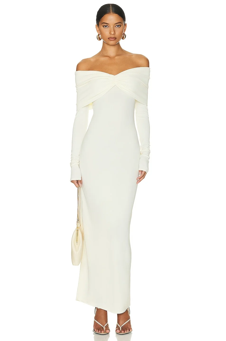 Matte Jersey Off Shoulder Maxi Dress - 1