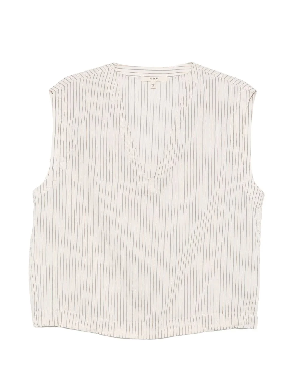 vertical-stripe V-neck blouse - 1