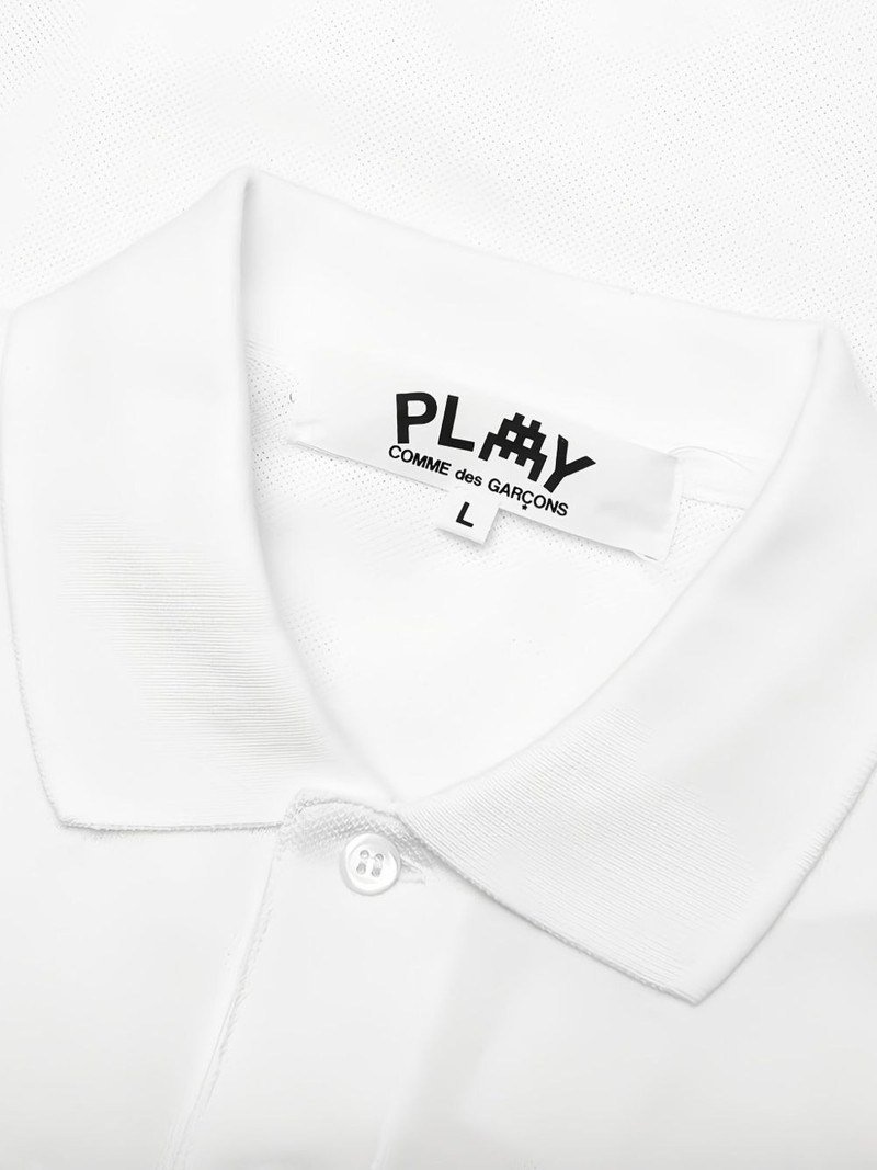 x Invader pixel-heart embroidered polo shirt 4