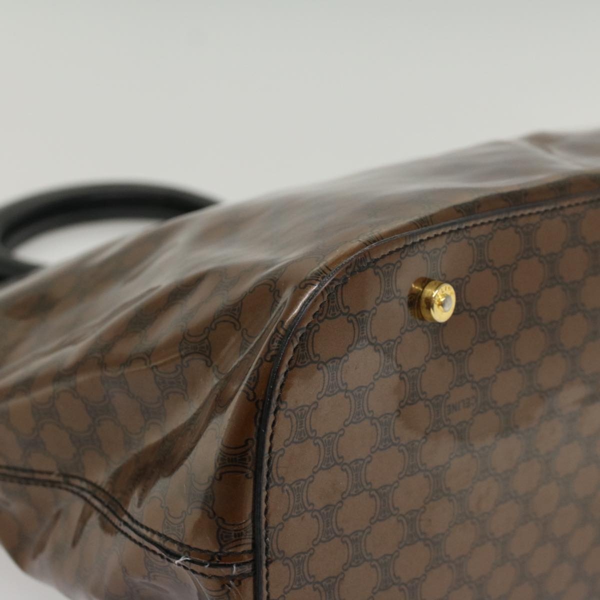 CELINE Macadam Canvas Hand Bag Enamel Brown - 14