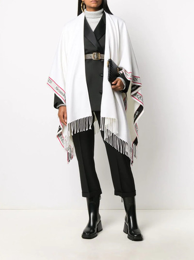 Alexander McQueen logo band fringed scarf outlook