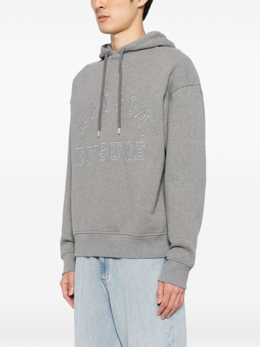 logo-embroidered cotton hoodie - 3
