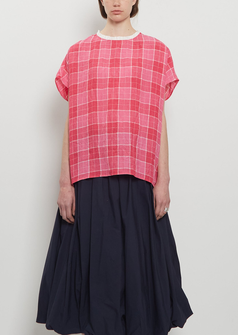 Tartan Linen Boxy Top 1