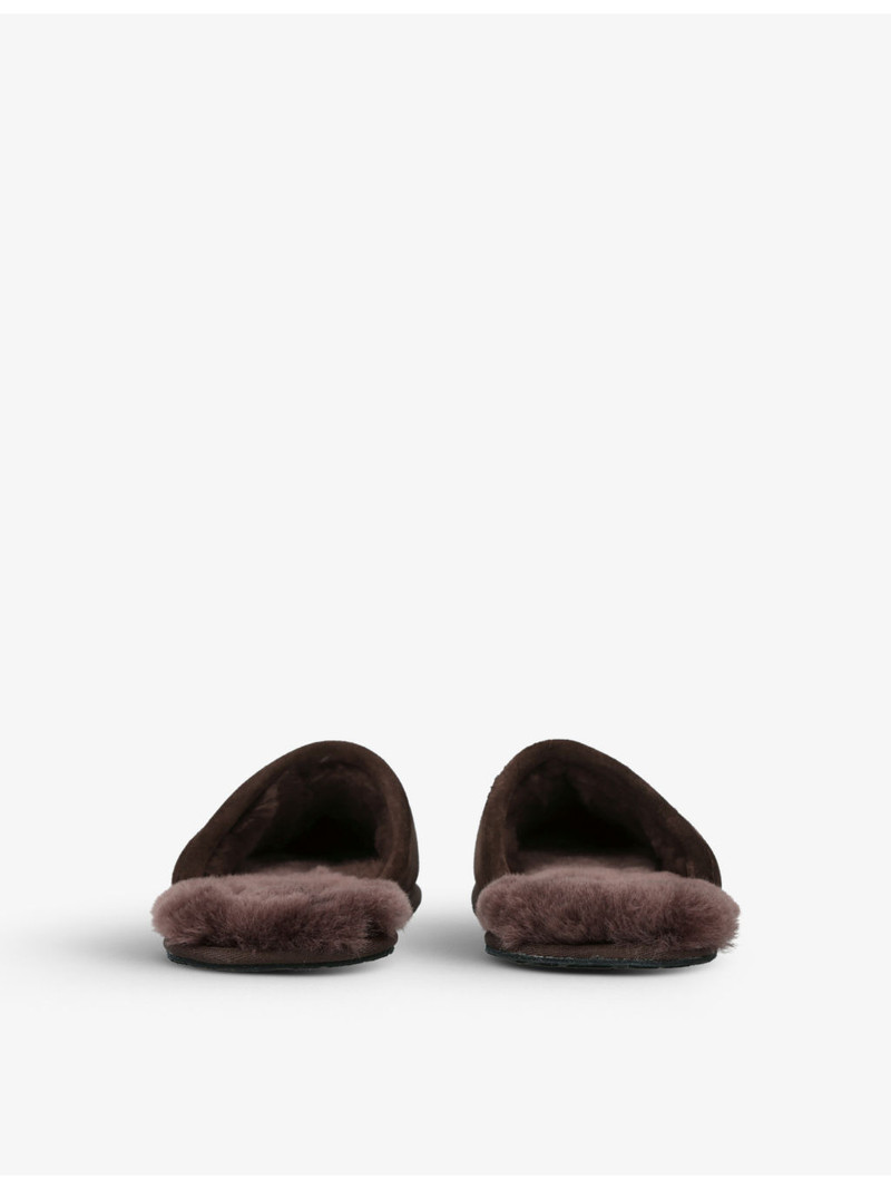 UGG Scuff logo-embroidered suede and shearling slippers outlook