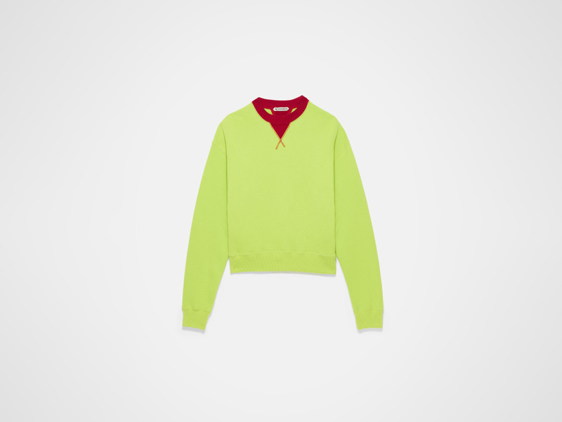 CONTRAST COLLAR SWEATSHIRT IN LIME & RED 1